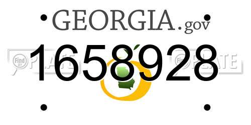 1658928 Georgia License Plate
