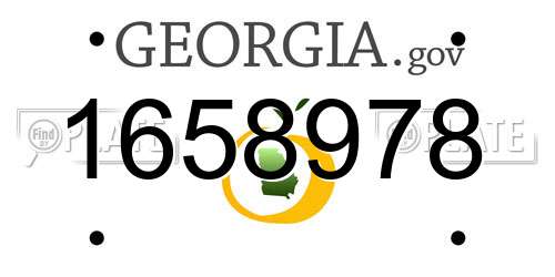 1658978 Georgia License Plate