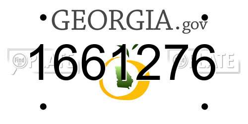 1661276 Georgia License Plate