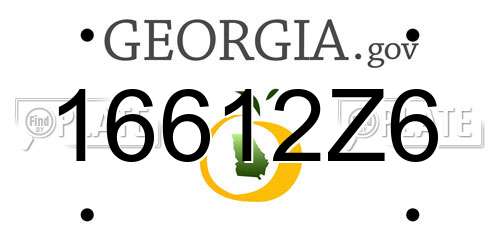 16612Z6 Georgia License Plate
