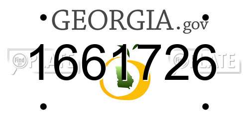 1661726 Georgia License Plate