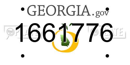 1661776 Georgia License Plate