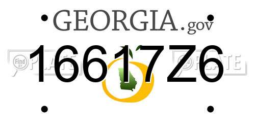 16617Z6 Georgia License Plate