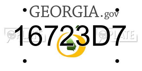 16723D7 Georgia License Plate