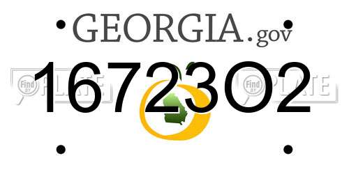 16723O2 Georgia License Plate