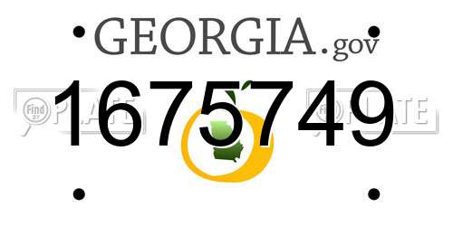 1675749 Georgia License Plate