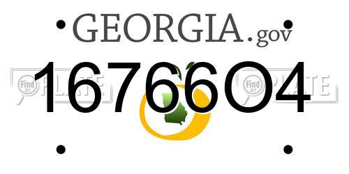 16766O4 Georgia License Plate