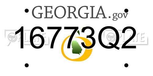 16773Q2 Georgia License Plate