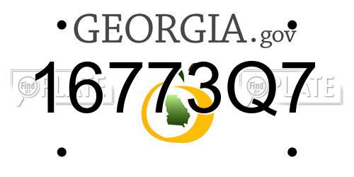 16773Q7 Georgia License Plate