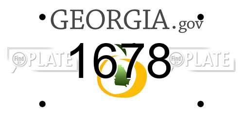 1678 Georgia License Plate