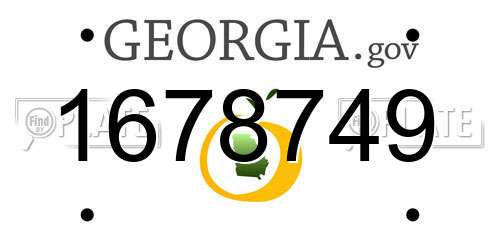 1678749 Georgia License Plate