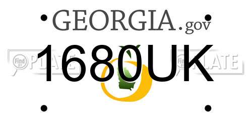 1680UK Georgia License Plate
