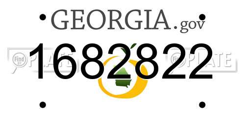 1682822 Georgia License Plate