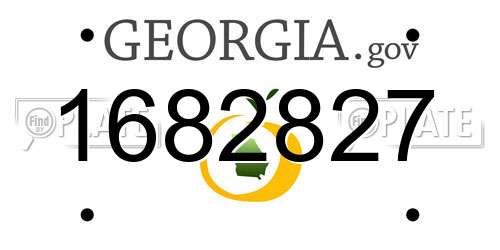 1682827 Georgia License Plate