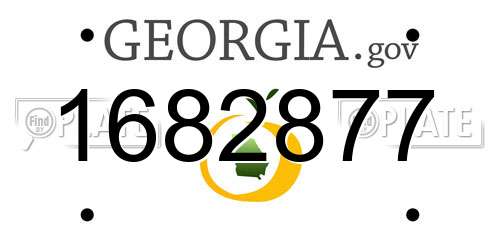 1682877 Georgia License Plate