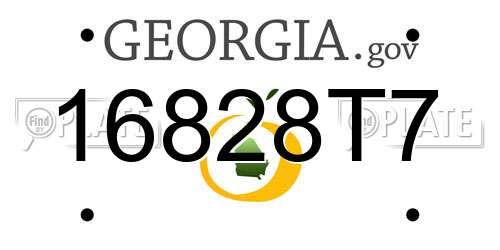 16828T7 Georgia License Plate