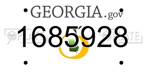 1685928 Georgia License Plate