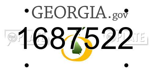 1687522 Georgia License Plate