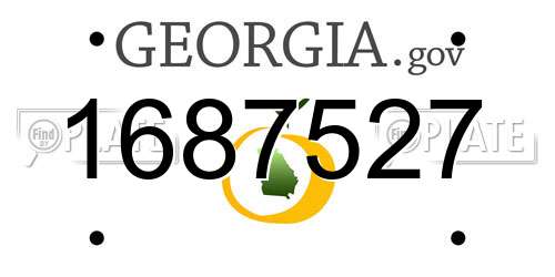 1687527 Georgia License Plate