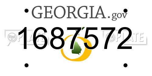 1687572 Georgia License Plate