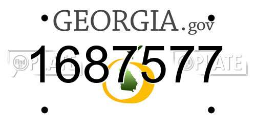 1687577 Georgia License Plate