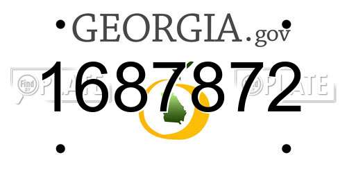1687872 Georgia License Plate