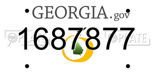1687877 Georgia License Plate