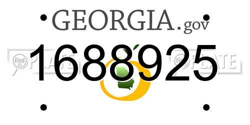 1688925 Georgia License Plate