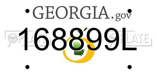 168899L Georgia License Plate