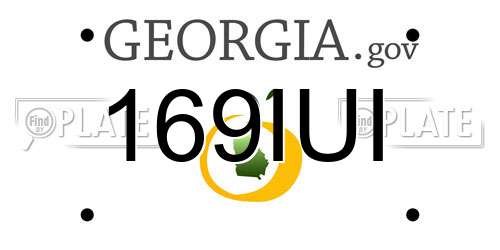 169IUI Georgia License Plate