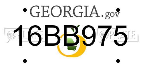 16BB975 Georgia License Plate