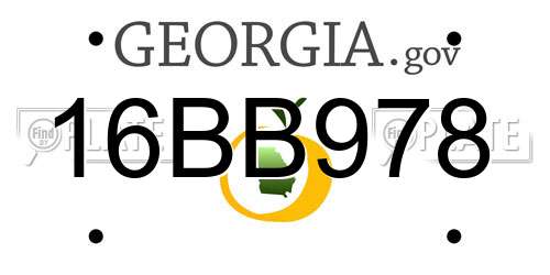 16BB978 Georgia License Plate