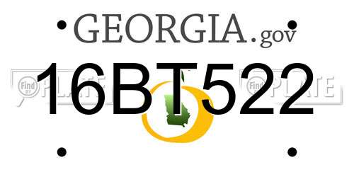 16BT522 Georgia License Plate