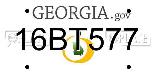 16BT577 Georgia License Plate