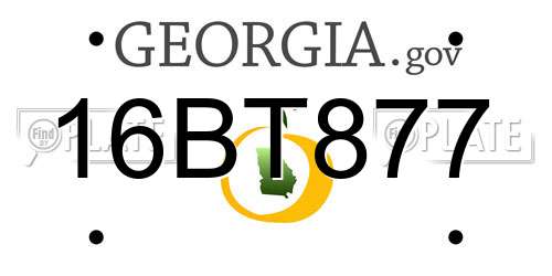 16BT877 Georgia License Plate