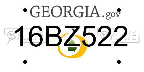 16BZ522 Georgia License Plate
