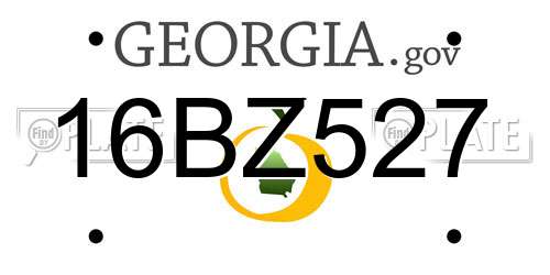 16BZ527 Georgia License Plate