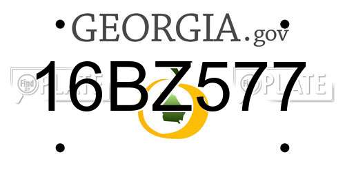16BZ577 Georgia License Plate