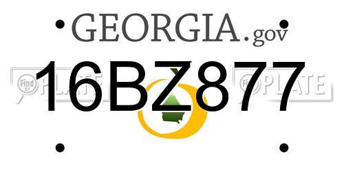 16BZ877 Georgia License Plate