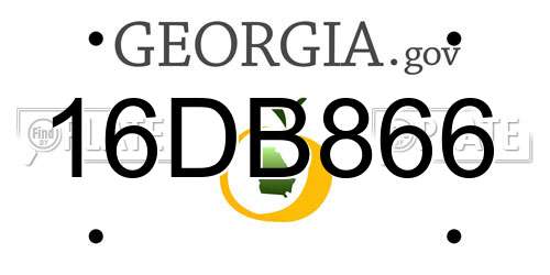 16DB866 Georgia License Plate