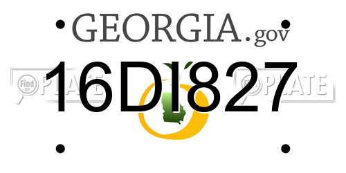 16DI827 Georgia License Plate