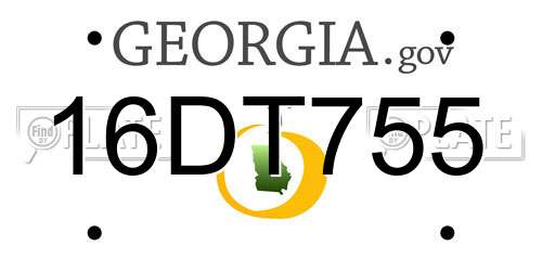 16DT755 Georgia License Plate