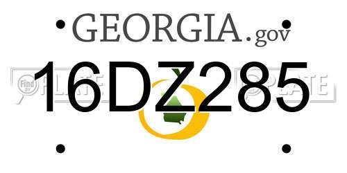 16DZ285 Georgia License Plate