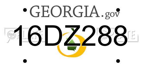 16DZ288 Georgia License Plate