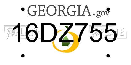 16DZ755 Georgia License Plate