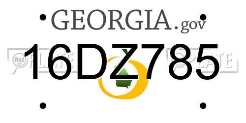 16DZ785 Georgia License Plate