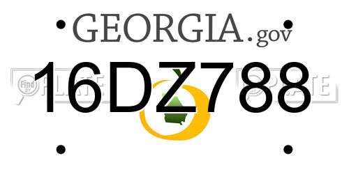 16DZ788 Georgia License Plate