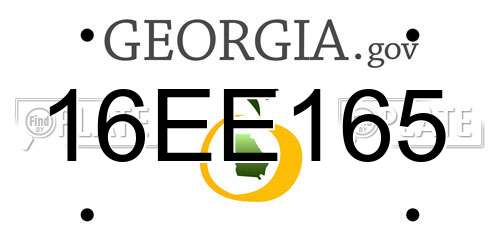 16EE165 Georgia License Plate
