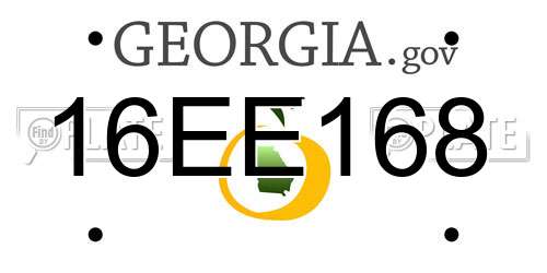 16EE168 Georgia License Plate