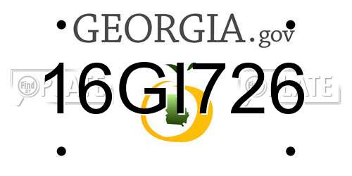 16GI726 Georgia License Plate